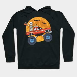halloween skeleton monster truck Hoodie